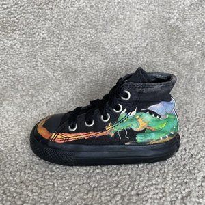 Converse Fire Breathing Dragon Black Hi Top Shoes 7T210 INFANT US Size 5